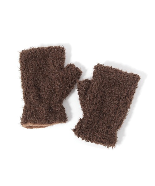 LAKOLE（ラコレ）の「カーリーファーアームウォーマー / 587918（アームカバー・レディース・オフホワイト/ブラウン・FREE）」の3枚目の写真