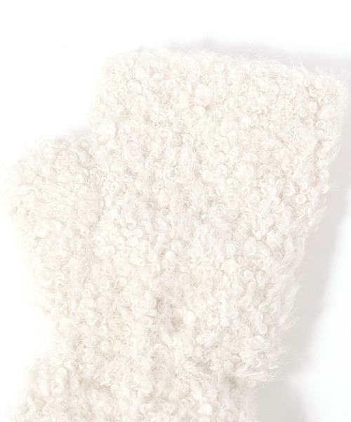 LAKOLE（ラコレ）の「カーリーファーアームウォーマー / 587918（アームカバー・レディース・オフホワイト/ブラウン・FREE）」の7枚目の写真