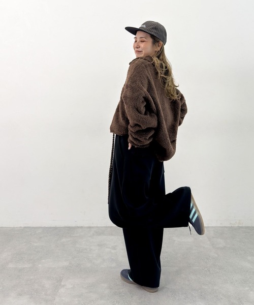 niko and...（ニコアンド）の「[MODE NORM CORE] フワフワルーズポロプルオーバー（ポロシャツ・レディース・ブラウン/ブラック/アイボリー・MEDIUM/LARGE）」の11枚目の写真