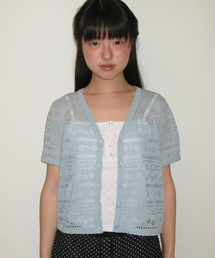 BREEZY SCOTCH SUMMER KNIT CARDIGAN SKY