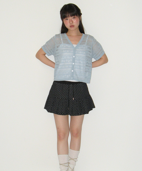 RONRON(ロンロン)の「BREEZY SCOTCH SUMMER KNIT CARDIGAN SKY(カーディガン/ボレロ・レディース・その他・FREE)」の2枚目の写真