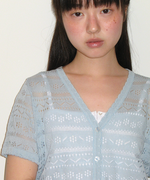 RONRON(ロンロン)の「BREEZY SCOTCH SUMMER KNIT CARDIGAN SKY(カーディガン/ボレロ・レディース・その他・FREE)」の3枚目の写真