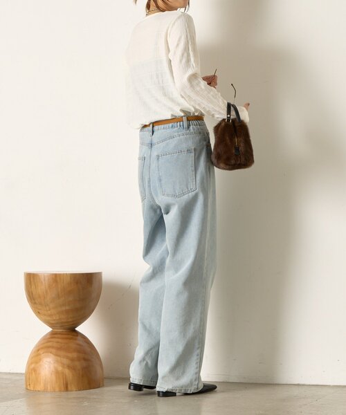 Jena espace merveilleux（ジェナ　エスパスメルヴェイユ）の「ストレッチジャガードカットソー（Tシャツ/カットソー・レディース・ブラック/オフホワイト・FREE）」の6枚目の写真