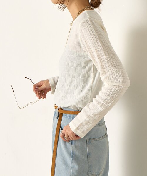 Jena espace merveilleux（ジェナ　エスパスメルヴェイユ）の「ストレッチジャガードカットソー（Tシャツ/カットソー・レディース・ブラック/オフホワイト・FREE）」の12枚目の写真