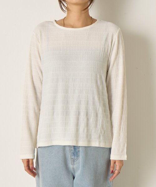 Jena espace merveilleux（ジェナ　エスパスメルヴェイユ）の「ストレッチジャガードカットソー（Tシャツ/カットソー・レディース・ブラック/オフホワイト・FREE）」の16枚目の写真