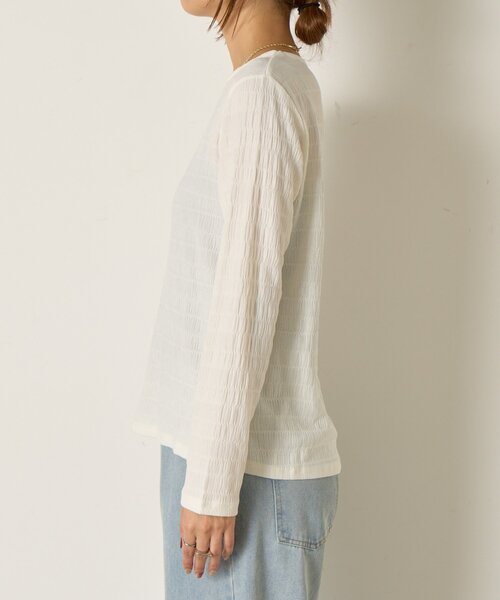 Jena espace merveilleux（ジェナ　エスパスメルヴェイユ）の「ストレッチジャガードカットソー（Tシャツ/カットソー・レディース・ブラック/オフホワイト・FREE）」の17枚目の写真