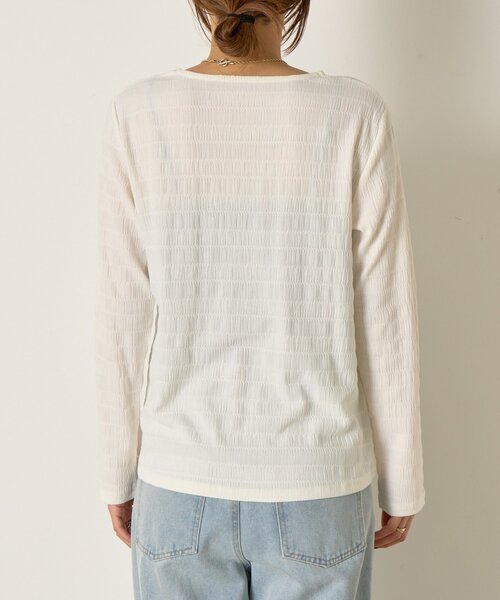 Jena espace merveilleux（ジェナ　エスパスメルヴェイユ）の「ストレッチジャガードカットソー（Tシャツ/カットソー・レディース・ブラック/オフホワイト・FREE）」の18枚目の写真