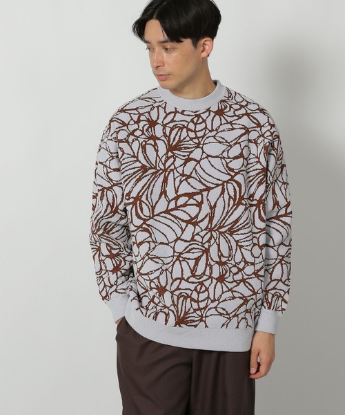 LAKOLE(ラコレ)の「モール花柄ニットプルオーバー / 574339(ニット/セーター・メンズ・ブラック/ブルー/ベージュ・LARGE/MEDIUM)」の3枚目の写真