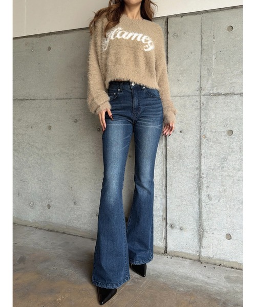 EGOIST（エゴイスト）の「ロゴシャギーニットトップス（ニット/セーター・レディース・ブラック/ホワイト/ベージュ・FREE）」の18枚目の写真