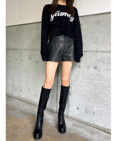 EGOIST（エゴイスト）の「ロゴシャギーニットトップス（ニット/セーター・レディース・ブラック/ホワイト/ベージュ・FREE）」の21枚目の写真