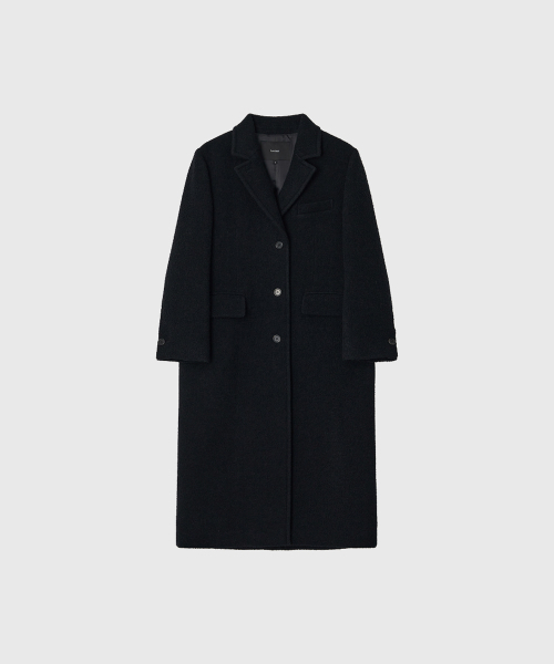 LOOKAST(ルックキャスト)の「ソイブークレウールシングルコート_ブラック / SOY BOUCLE WOOL SINGLE COAT_BLACK(チェスターコート・レディース・ブラック・SMALL/MEDIUM)」の3枚目の写真