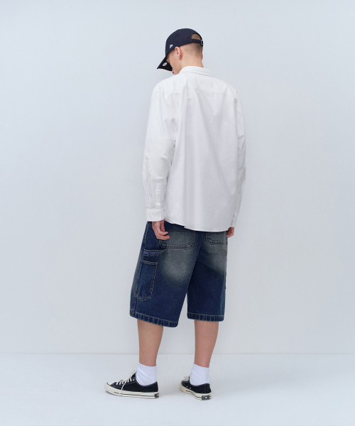 MUSINSA STANDARD（ムシンサスタンダード）の「ビッグブラシカーペンターバミューダデニムパンツ[ミディアムインディゴ]（デニムパンツ・メンズ・その他・40/38/36/34/28/29/32/30/31/33/26/27/42）」の3枚目の写真