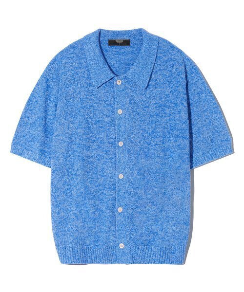 TRILLION(トリリオン)の「ウォッシャブルブックルカラー 半袖ニット(MELANGE BLUE)(Tシャツ/カットソー・レディース・その他・MEDIUM/LARGE/X-LARGE)」の4枚目の写真