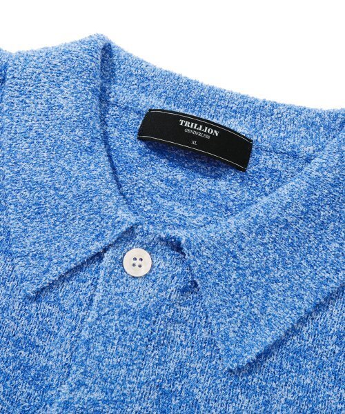 TRILLION(トリリオン)の「ウォッシャブルブックルカラー 半袖ニット(MELANGE BLUE)(Tシャツ/カットソー・レディース・その他・MEDIUM/LARGE/X-LARGE)」の6枚目の写真