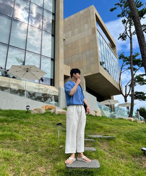 TRILLION(トリリオン)の「ウォッシャブルブックルカラー 半袖ニット(MELANGE BLUE)(Tシャツ/カットソー・レディース・その他・MEDIUM/LARGE/X-LARGE)」の11枚目の写真