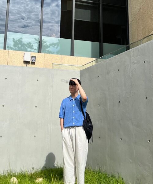 TRILLION(トリリオン)の「ウォッシャブルブックルカラー 半袖ニット(MELANGE BLUE)(Tシャツ/カットソー・レディース・その他・MEDIUM/LARGE/X-LARGE)」の13枚目の写真