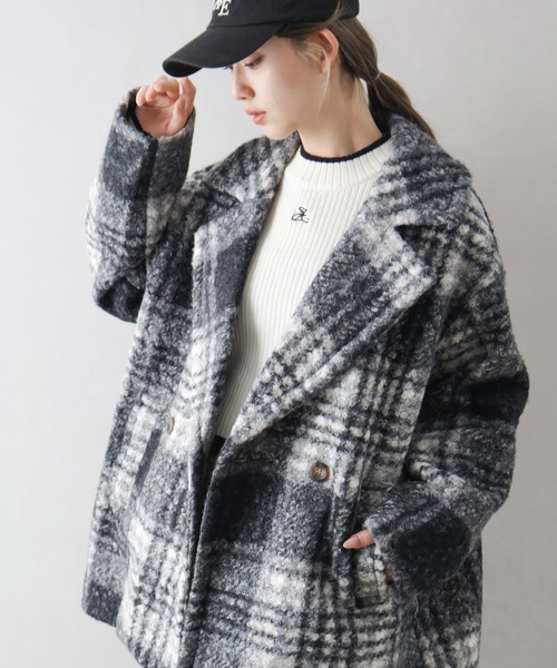 セール】リングボアチェックBIGジャケット（その他アウター