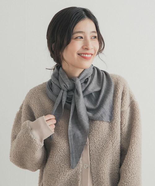 URBAN RESEARCH DOORS(アーバンリサーチドアーズ)の「ウールアクリルニットストール(ストール/ショール・レディース・グレー/ピンク/ブラウン・ONE)」の2枚目の写真