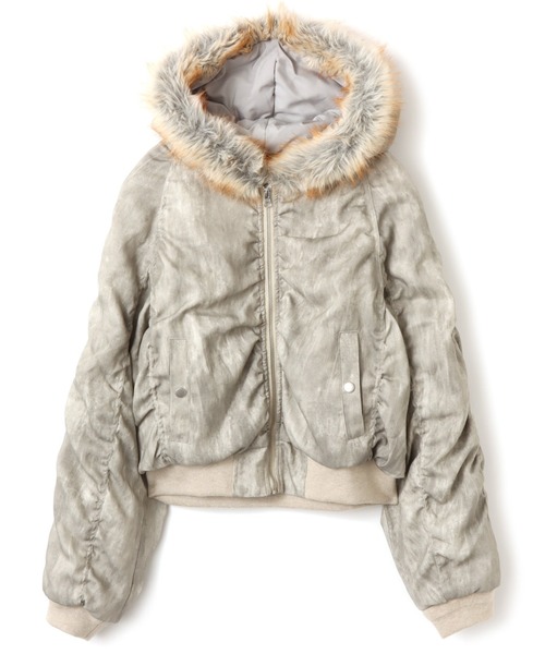 atmos pink（アトモスピンク）の「atmos pink Faux Fur Hooded Jacket / アトモス ピンク フォー ファー フーデッド ジャケット（その他アウター・レディース・ブラック/ベージュ/ピンク・FREE）」の3枚目の写真