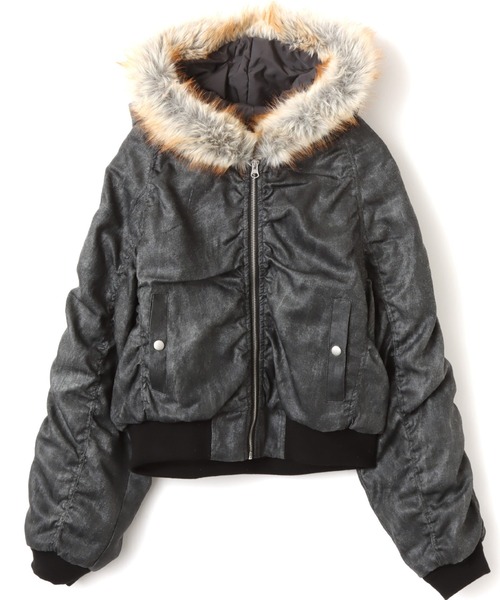 atmos pink（アトモスピンク）の「atmos pink Faux Fur Hooded Jacket / アトモス ピンク フォー ファー フーデッド ジャケット（その他アウター・レディース・ブラック/ベージュ/ピンク・FREE）」の2枚目の写真