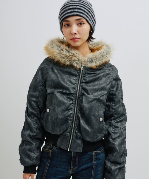 atmos pink（アトモスピンク）の「atmos pink Faux Fur Hooded Jacket / アトモス ピンク フォー ファー フーデッド ジャケット（その他アウター・レディース・ブラック/ベージュ/ピンク・FREE）」の21枚目の写真