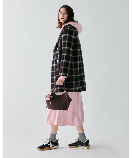 kate spade new york（ケイトスペード ニューヨーク）の「プラッド ダブル ブレステッド コート（ダウンジャケット/コート・レディース・ブラック・MEDIUM/SMALL/X-SMALL）」の5枚目の写真