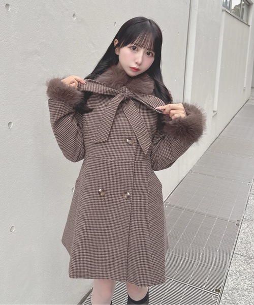 ボウタイウールコート（ムートンコート）｜one way（ワンウェイ）の