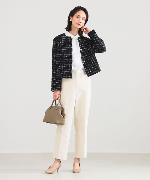 Demi-Luxe BEAMS（デミルクス ビームス）の「【オフィスカジュアル・セレモニー】ストレート クリース パンツ（その他パンツ・レディース・ネイビー/アイボリー・36/38）」の21枚目の写真