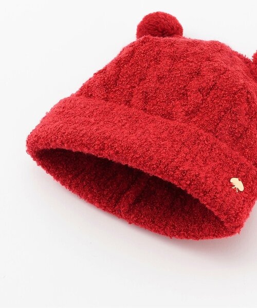 kate spade new york kids（ケイトスペードニューヨーク）の「ベアニットキャップ（その他ベビーウェア・キッズ・レッド・46-48cm）」の4枚目の写真