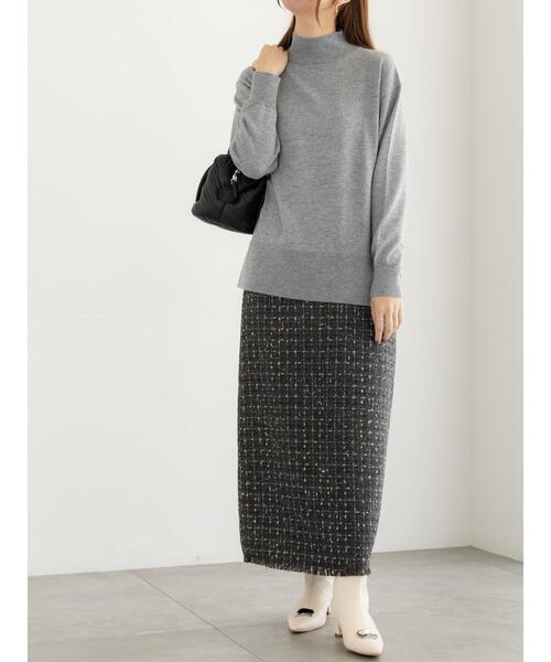 Te chichi（テチチ）の「ツィードロングナロースカート《2025winter catalog item》（スカート・レディース・チャコールグレー/ブラウン・F）」の4枚目の写真