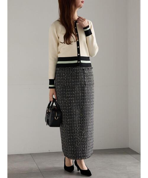 Te chichi（テチチ）の「ツィードロングナロースカート《2025winter catalog item》（スカート・レディース・チャコールグレー/ブラウン・F）」の6枚目の写真