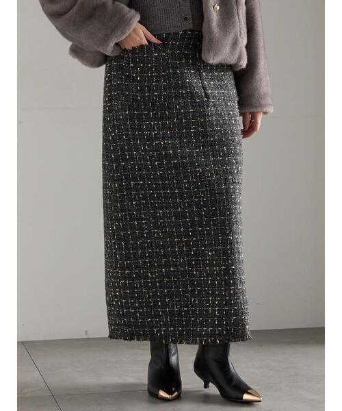Te chichi（テチチ）の「ツィードロングナロースカート《2025winter catalog item》（スカート・レディース・チャコールグレー/ブラウン・F）」の13枚目の写真