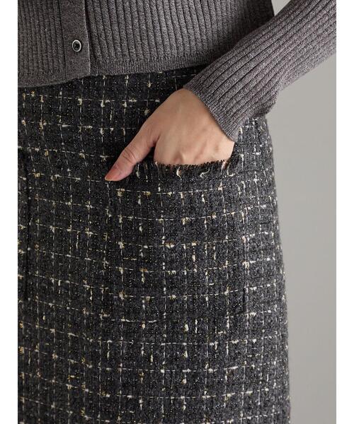 Te chichi（テチチ）の「ツィードロングナロースカート《2025winter catalog item》（スカート・レディース・チャコールグレー/ブラウン・F）」の17枚目の写真