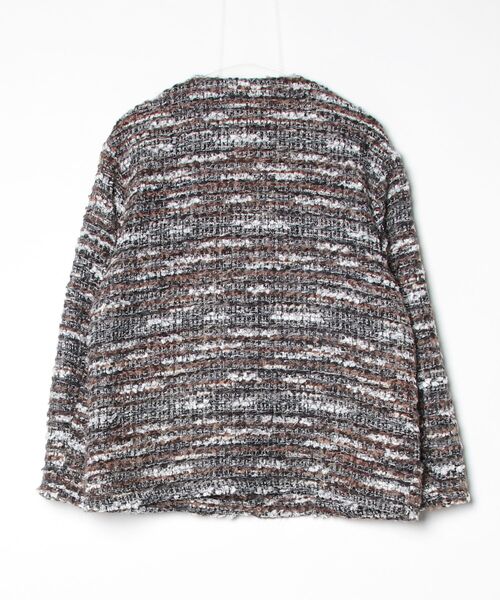 ファンシーツイード ノーカラージャケット（ノーカラージャケット