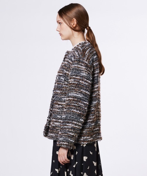 Sov. ノーカラーツイードジャケット　38 Sov. / ツイードノーカラージャケット OUTERS Night STORE | ダブル