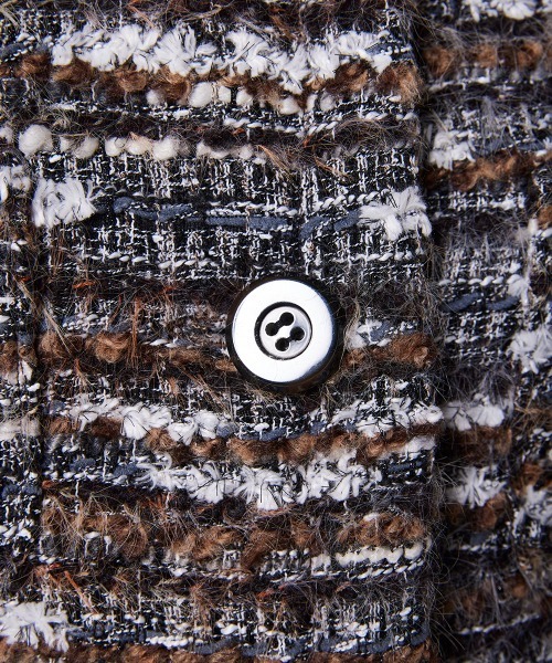 ファンシーツイード ノーカラージャケット（ノーカラージャケット