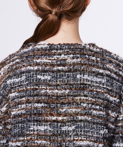 ファンシーツイード ノーカラージャケット（ノーカラージャケット