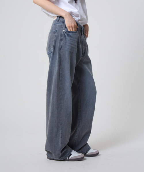UNKNOWN PLANET(アンノウンプラネット)の「デイリー ワイド ピグメントパンツ グレー(その他パンツ・レディース・その他・SMALL/MEDIUM/LARGE)」の2枚目の写真
