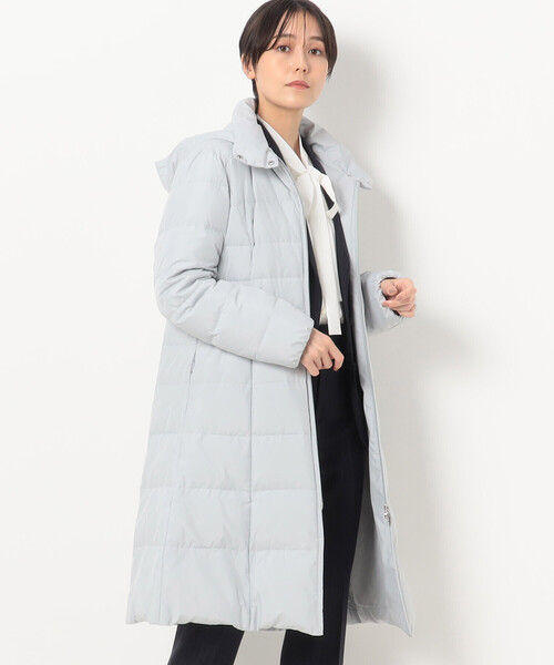 COMME CA（コムサ）の「〔 TALLサイズ 〕 ソフトタフタ ロングダウン（ダウンジャケット/コート・レディース・ベージュ/ライトグレー・13号/15号/17号）」の9枚目の写真