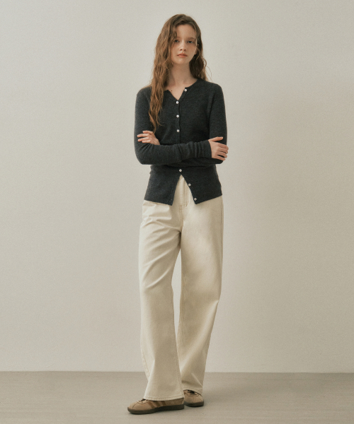WEDNESDAYOASISFORWOMEN(ウェンズデー オアシス フォー ウーマン)の「シアーアルパカニットカーディガン_CHARCOAL(WC25-KN41)(カーディガン/ボレロ・レディース・チャコール・FREE)」の2枚目の写真