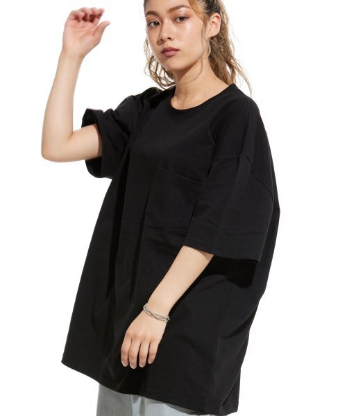 CREAM SODA LAB（クリームソーダラボ）の「オーバーサイズ無地ポケット半袖Tシャツブラック（Tシャツ/カットソー・メンズ・その他・LARGE/MEDIUM/X-LARGE）」の14枚目の写真