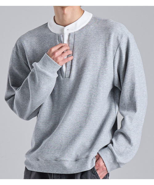 BUTTON SEOUL(ボタンソウル)の「レイヤードヘンリーネックコットンスウェット(メランジ)(スウェット・メンズ・その他・LARGE/X-LARGE/MEDIUM)」の8枚目の写真