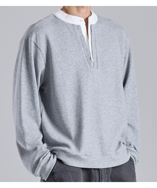 BUTTON SEOUL(ボタンソウル)の「レイヤードヘンリーネックコットンスウェット(メランジ)(スウェット・メンズ・その他・LARGE/X-LARGE/MEDIUM)」の9枚目の写真
