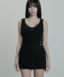 ETRE AU SOMMET（エトレオソメ）の「Eyelet Lace One-piece (Black)（ワンピース）」