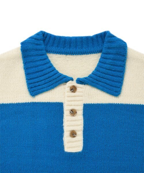 VISION STREET WEAR（ヴィジョンストリートウェア）の「VSW Washable Stripe Polo Knit Blue（ニット/セーター・レディース・その他・SMALL/MEDIUM/LARGE/X-LARGE）」の6枚目の写真