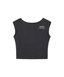 Melange Backless Top Charcoal