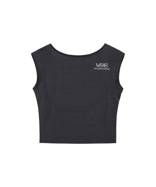 WELLBEING EXPRESS(ウェルビーイングエクスプレス)の「Melange Backless Top Charcoal(Tシャツ/カットソー・レディース・その他・MEDIUM/SMALL)」の1枚目の写真
