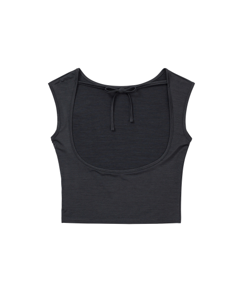 WELLBEING EXPRESS(ウェルビーイングエクスプレス)の「Melange Backless Top Charcoal(Tシャツ/カットソー・レディース・その他・MEDIUM/SMALL)」の2枚目の写真