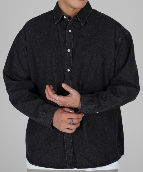 THE MILE（ザマイル）の「エムエルデニムボーイシャツ[ブラック]（シャツ/ブラウス・メンズ・その他・LARGE/MEDIUM）」の2枚目の写真