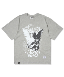 Angel Oversized Short Sleeves T-Shirts Gray